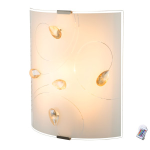 LED RGB Wandleuchte aus Glas Kristallen Amber Farben TAVEUNI