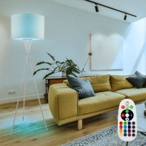 LED RGB Stehleuchte für Ihr Esszimmer mit Stoffschirm