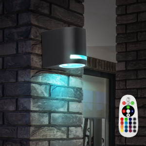 Dekorative LED RGB ALU Wandleuchte für den Außenbereich