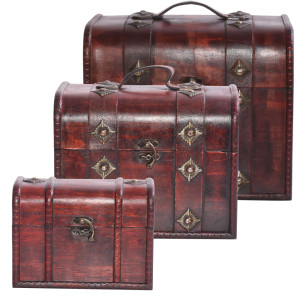 3er Set Holztruhen zur Aufbewahrung Ihrer Accessoires