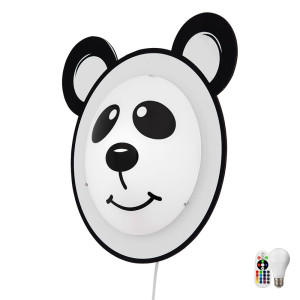 RGB LED Kinder Wandleuchte mit Panda Motiv PANDINO