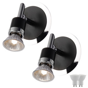 2er Set LED Wandleuchten für den Wohnraum aus Chrom