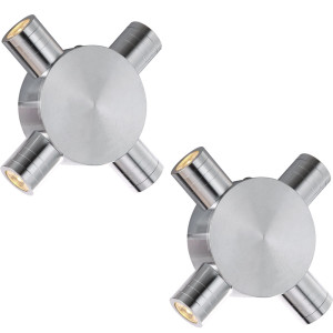 2er Set LED Wandlampe aus gebürstetem Aluminium GORDON