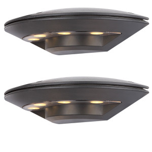 2er Set LED Wandleuchten aus Aluminium MILLENNIUM