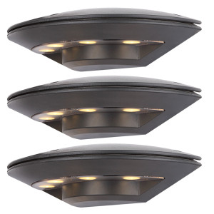 3er Set LED Wandleuchten aus Aluminium MILLENNIUM