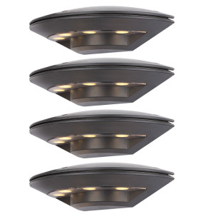 4er Set LED Wandleuchten aus Aluminium MILLENNIUM