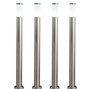 4er Set Außenlampen aus Edelstahl für Ihr Grundstück