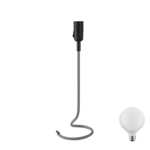 LED Retro Design Tischleuchte in grau für Ihr Wohnzimmer CABLE