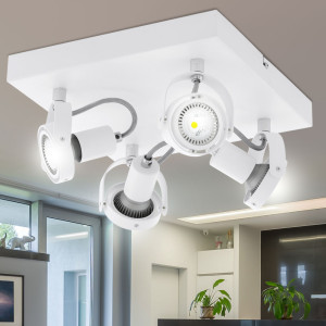 LED Deckenlampe, weiß, Spots beweglich, L 27 cm, NOVORIO