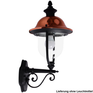 LED Wandleuchte, Laterne kupfer, H 52,5 cm