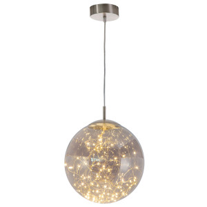 LED Hängelampe mit Kugelform aus Glas in Rauchgrau LIGHTS