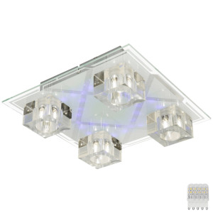 LED Deckenleuchte in transparent aus Glas und Chrom TOPAS