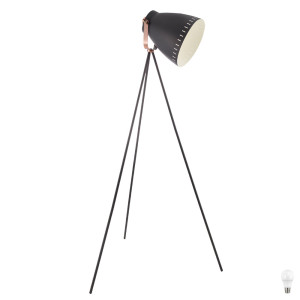 LED Stehlampe in schwarz mit schwenkbarem Spot MAKKY