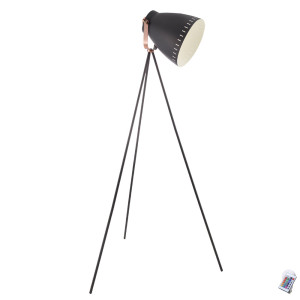 RGB LED Stehleuchte in schwarz mit verstellbarem Spot MAKKY