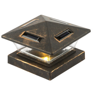 LED Solarlampe für Geländer, Tor- und Zaunpfosten, schwarz
