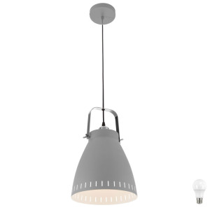 LED Retro Hängelampe in grau für den Wohnraum MAKKY
