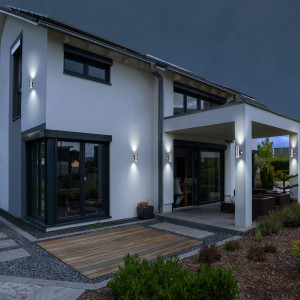 5er Set LED UP DOWN Edelstahl Wandleuchte, Höhe 16 cm