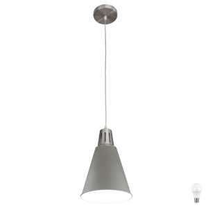 LED Design Pendellampe in grau-weiß für den Wohnraum LUCA