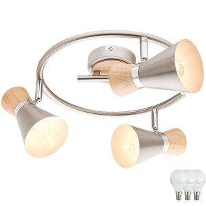 LED Rondell Deckenlampe aus Chrom mit verstellbaren Spots