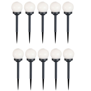 10er Set LED Solar Stecklampen in Kugelform für Ihren Garten