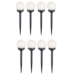 8er Set LED Solar Kugelleuchten für Ihren Außenbereich