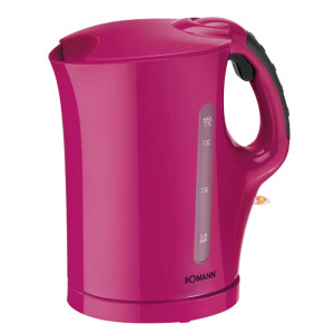 Wasserkocher in brombeer mit herausnehmbarem Kalkfilter