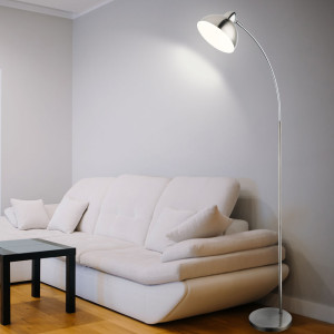Bogenleuchte, chrom, Spot verstellbar, H 155 cm