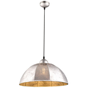 Stoff Hängelampe in silber Durchmesser 42 cm PREZIOSA
