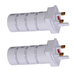 2er Set Reisestecker Adapter 4-teilig weltweit passend