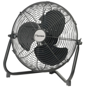 Edelstahl Bodenventilator in schwarz, Durchmesser 35 cm