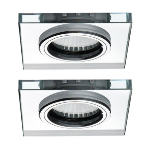 2er Set Einbaustrahler aus Glas mit weißen Deko LEDs SOREN