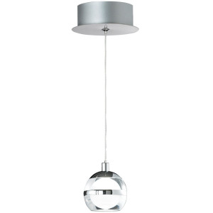 LED Kugel Hängelampe aus Acrylglas mit chrom Dekor SING