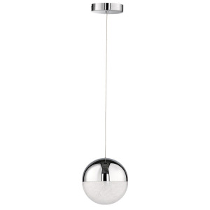 LED Kugel Pendellampe aus Acrylglas mit Chrom MITRA