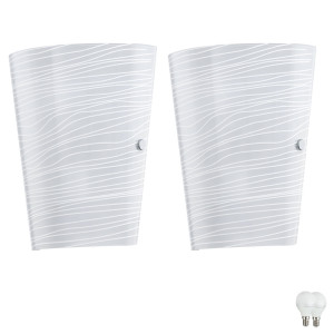 2er Set LED Wandlampen aus Glas mit Dekor CAPRICE