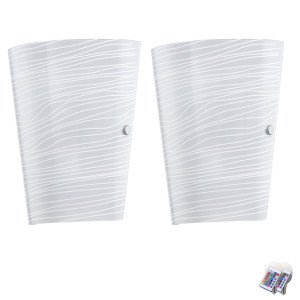 2er Set RGB LED Wandlampen in chrom aus Dekor Glas CAPRICE