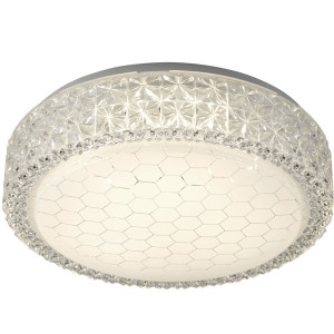 LED Deckenlampe mit Wabenmuster und Kristallrand