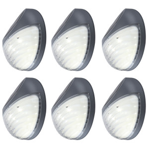 6er Set LED Zaun Solarleuchten, Durchmesser 11 cm