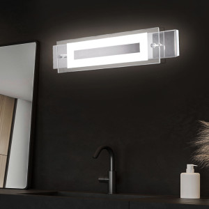 LED Wandlampe aus Glas und Chrom
