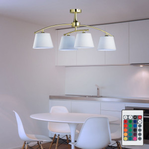 RGB LED Drehbare Deckenlampe in champagner Prestige Schirm