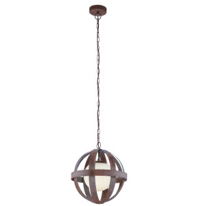 Pendelleuchte rostfarben mit Glas Käfig WESTBURY1