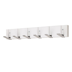 Hakenleiste in weiß mit 6 verchromten Haken, Länge 48,4 cm