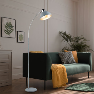 LED Stehlampe in grau mit beweglichem Spot Höhe 155 cm ANITA