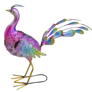 LED Solarleuchte, Pfau, bunt, Höhe 55 cm