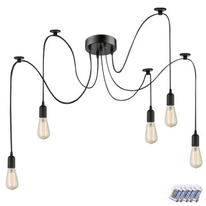 RGB LED Deckenlampe mit 5 hängenden Fassungen MARACANA