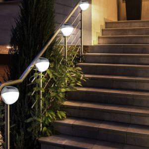 8er Set LED Zaun Solarleuchten, Durchmesser 11 cm