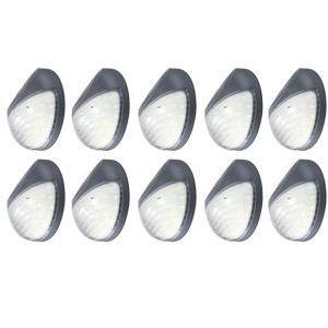 10er Set LED Zaun Solarleuchten, Durchmesser 11 cm
