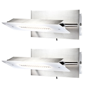 2x LED Metall Wandstrahler, schwenkbar, L 19 cm RETTANGOLO