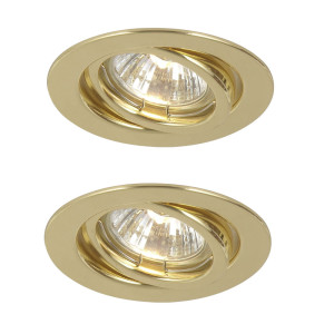 2x Einbaustrahler aus Messing mit beweglichem Spot