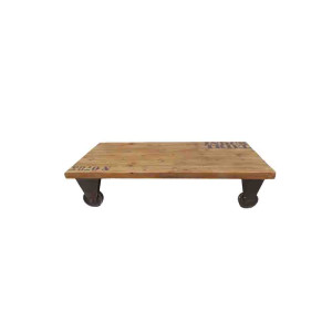 Couchtisch Couchtisch, Holzplatte, Metallrollen  MDF weiß