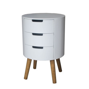 Beistelltisch, E1, MDF, 3 Laden,  Holzfüße natur